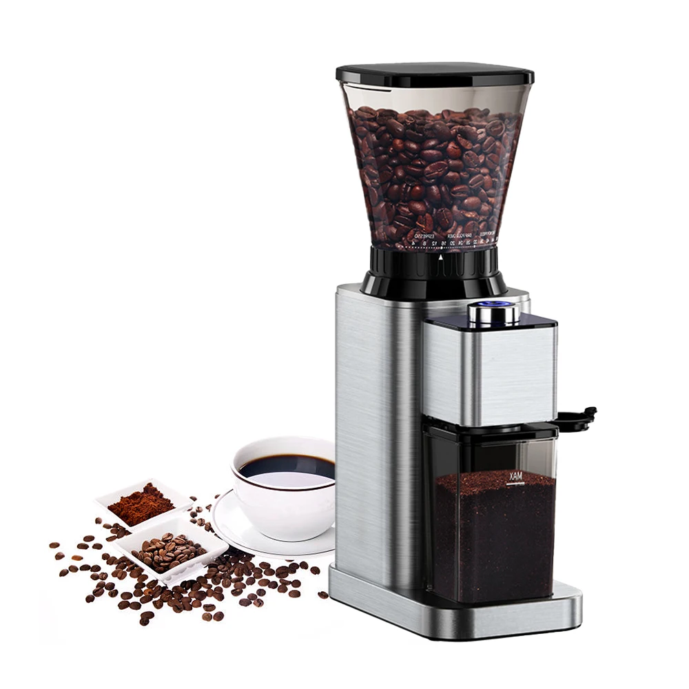

LED Display Electric Conical Burr Coffee Bean Grinder 220V/50Hz Gilingan ng kape Commercial Automatic Coffee Grinder