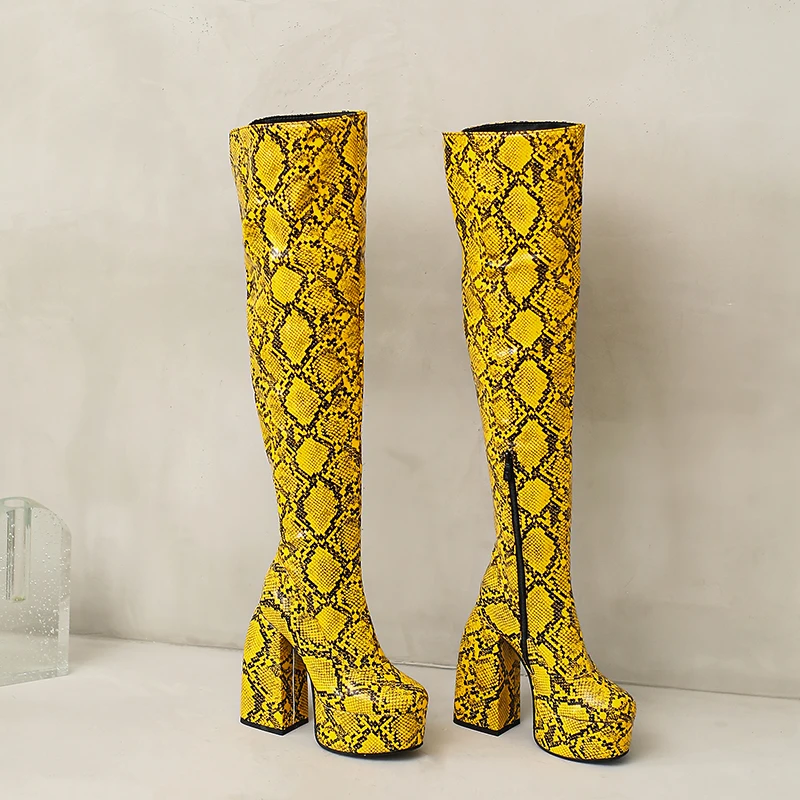 Patterned knee high boots Clearance
