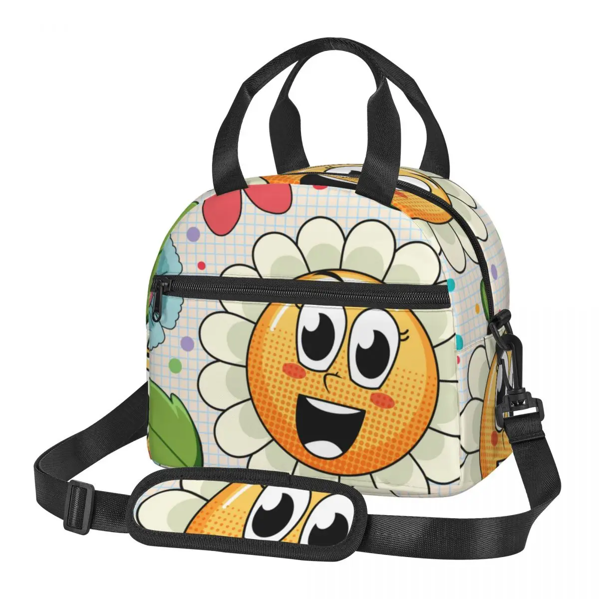 

Thermal Insulated Bag Lunch Box Colorful Flowers Lunch Bag Fridge Bag Cooler Handbag Food Bag for Work