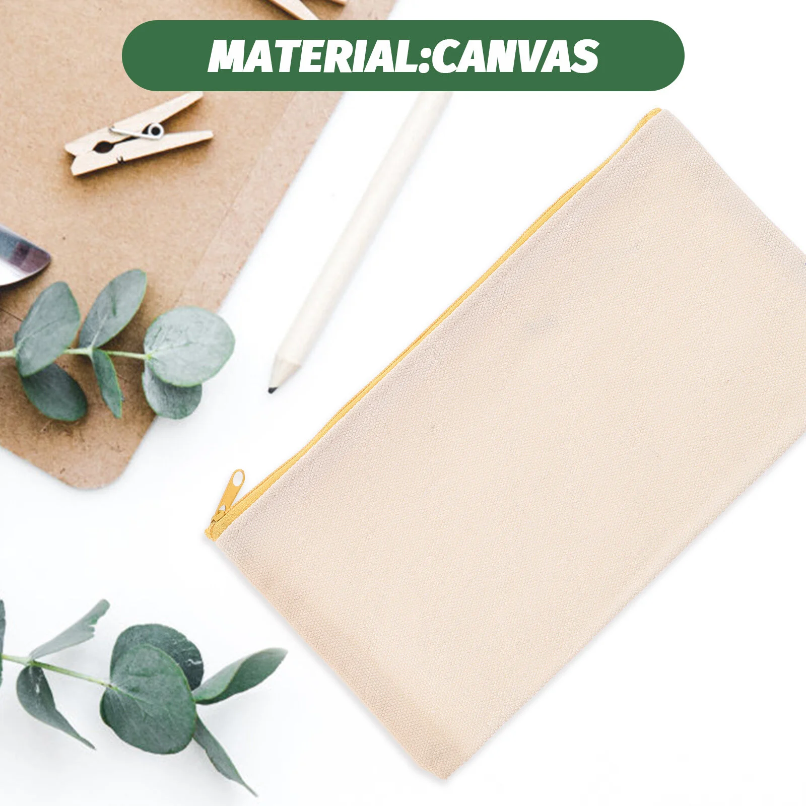 

5 Pcs Travel Bag Toiletries DIY Zipper Toiletry Crafts White Canvas