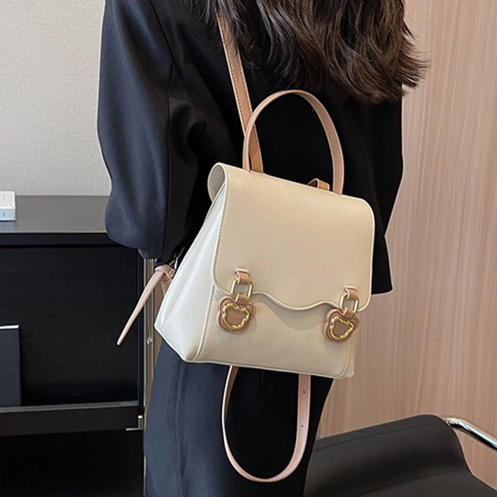 

Women's Shoulder Bag Versatile Fashion Leisure Backpack Simple Solid Color Handbag Schoolbag Waterproof Lightweight Travel Bag