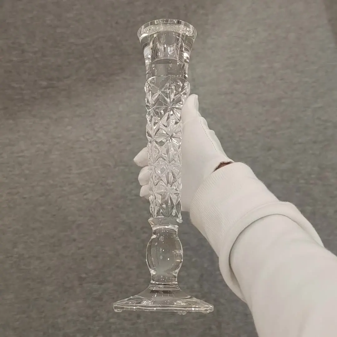 

High Quality crystal candlestick high Glass Candle Holder For Wedding Table Centerpieces decor