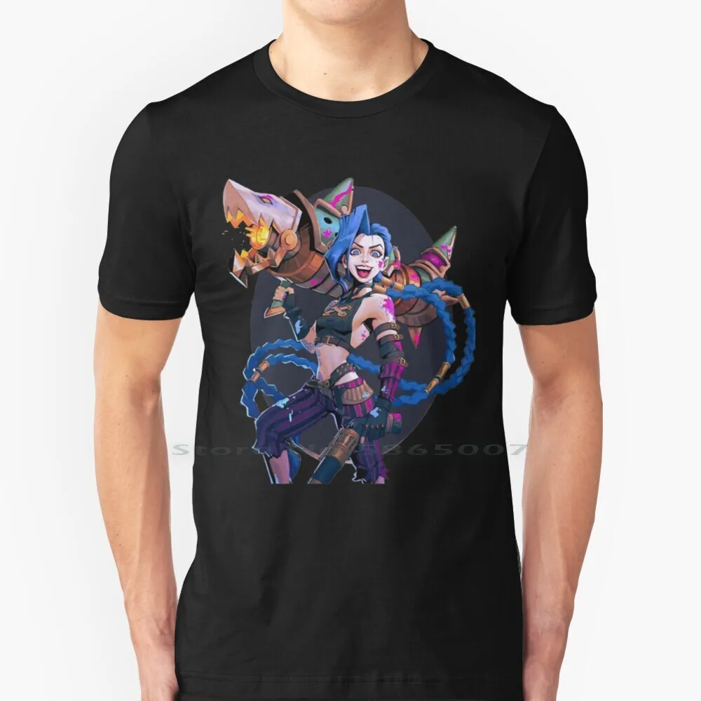 

Футболка с анимацией из мультфильма «Легенды арканина Vi Jinx», 100% хлопок, арканин Vi Jinx, мультяшная анимация, большой размер 6xl, футболка в подар...