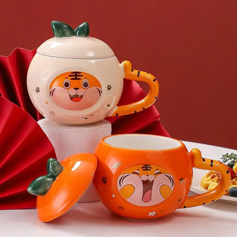 

1pc Cartoon Water Mug Mascot Tiger Cup Practical Home Coffee Cup Milk Cup