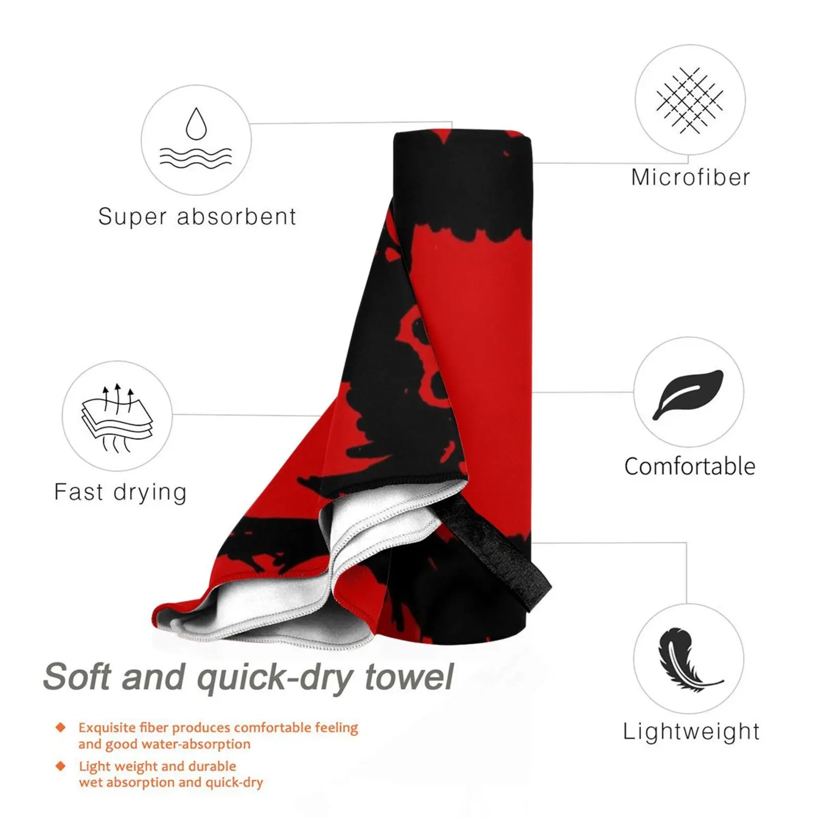 Гиенс (черный) пляжное полотенце быстросохнущее качественное 12 обезьян гиена