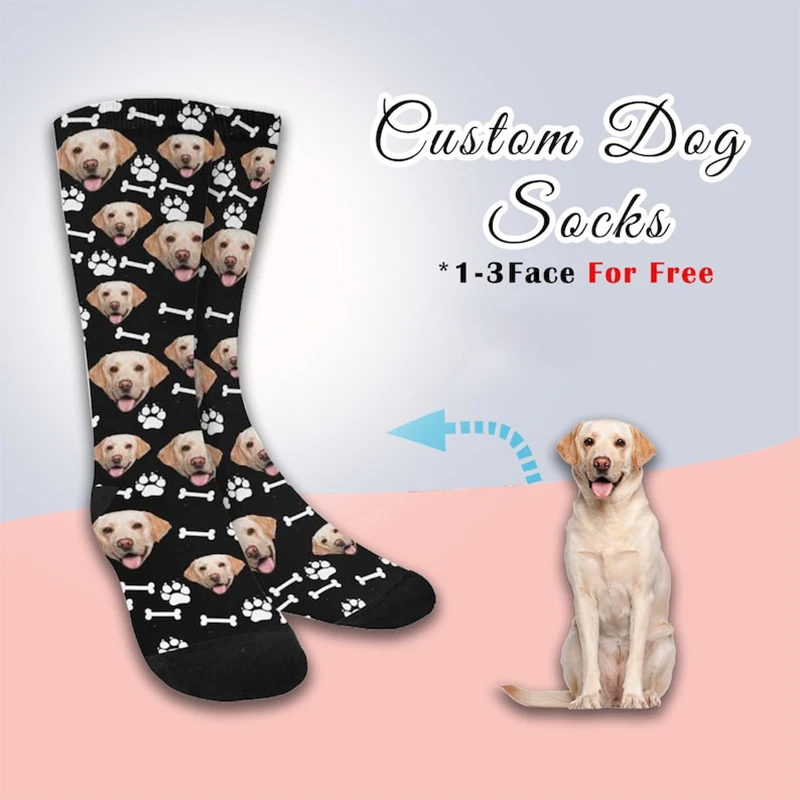 Colorful Custom Novelty DIY Men&Women Socks Funny Print Dog Personalized Your Face Photo on Sock Send friends Gift Unisex