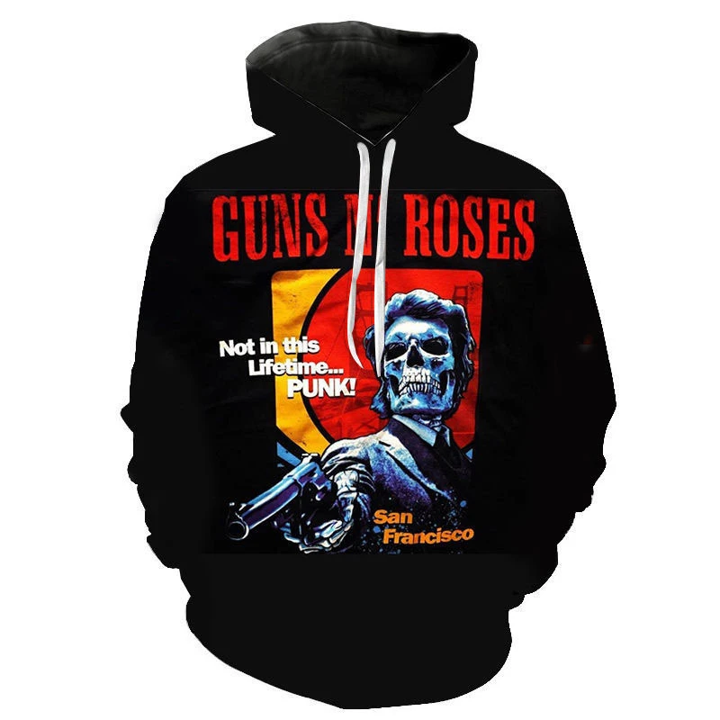 

Guns N Roses Hoodies Rock Band 3D Print Man Women Oversized Streetwear Y2k Hoodie Pullovers Hooded Sweatshirts Kids Clothing