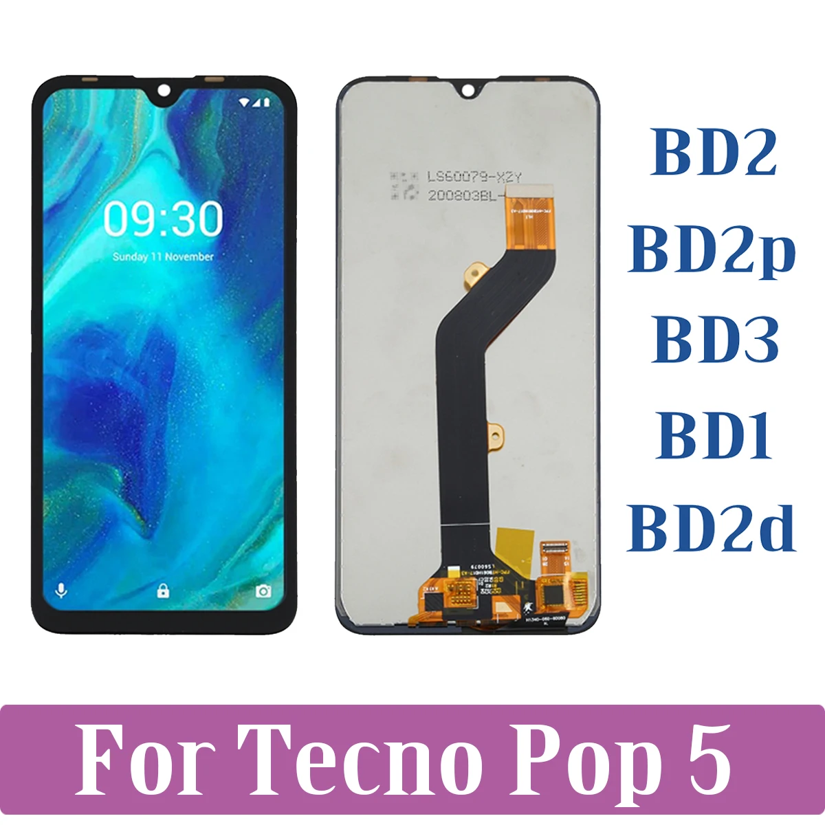 

6.1'' Original For Tecno Pop 5 LCD Display Touch Screen Digiziter Assembly For Tecno Pop5 BD2 BD2p BD3 BD1 BD2d LCD Replacement