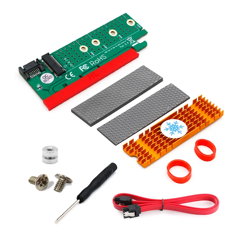 Переходник PCI Express на M.2 NGFF SSD сборщик SATA-Bus M2 B Key PCIE слот радиатор SATA кабель для 2230-2280