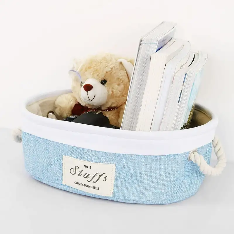 

Корзина для хранения полотенец из льняной ткани с ручками