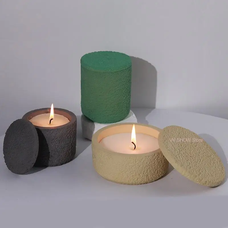 Силиконовые формы для свечей бетонные подсвечника с крышками цементная форма