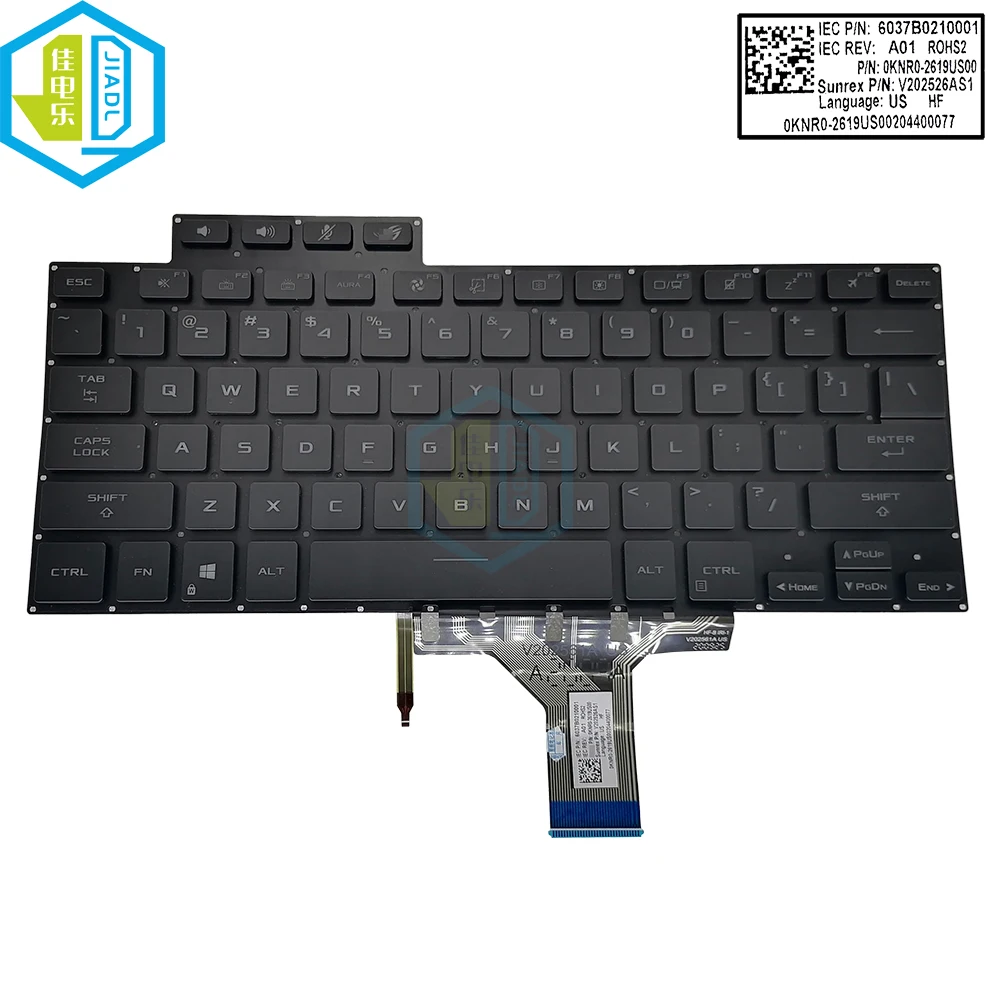 

Gamers Notebook Backlit Keyboard English US For ASUS Flow X13 GV301 GV301Q GV301QC GV301QH Keyboards Teclado New 0KNR0-2619US00