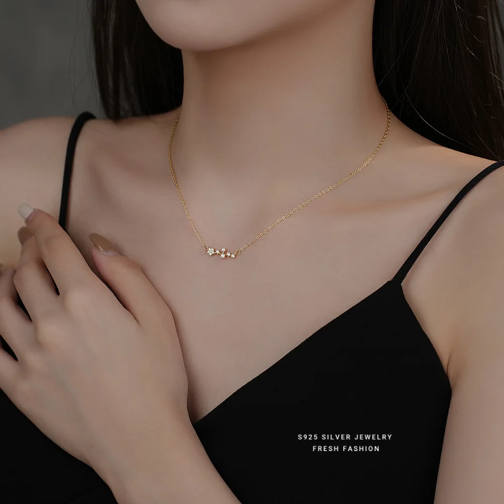 Женское ожерелье из серебра 925 пробы с подвеской в виде звезды