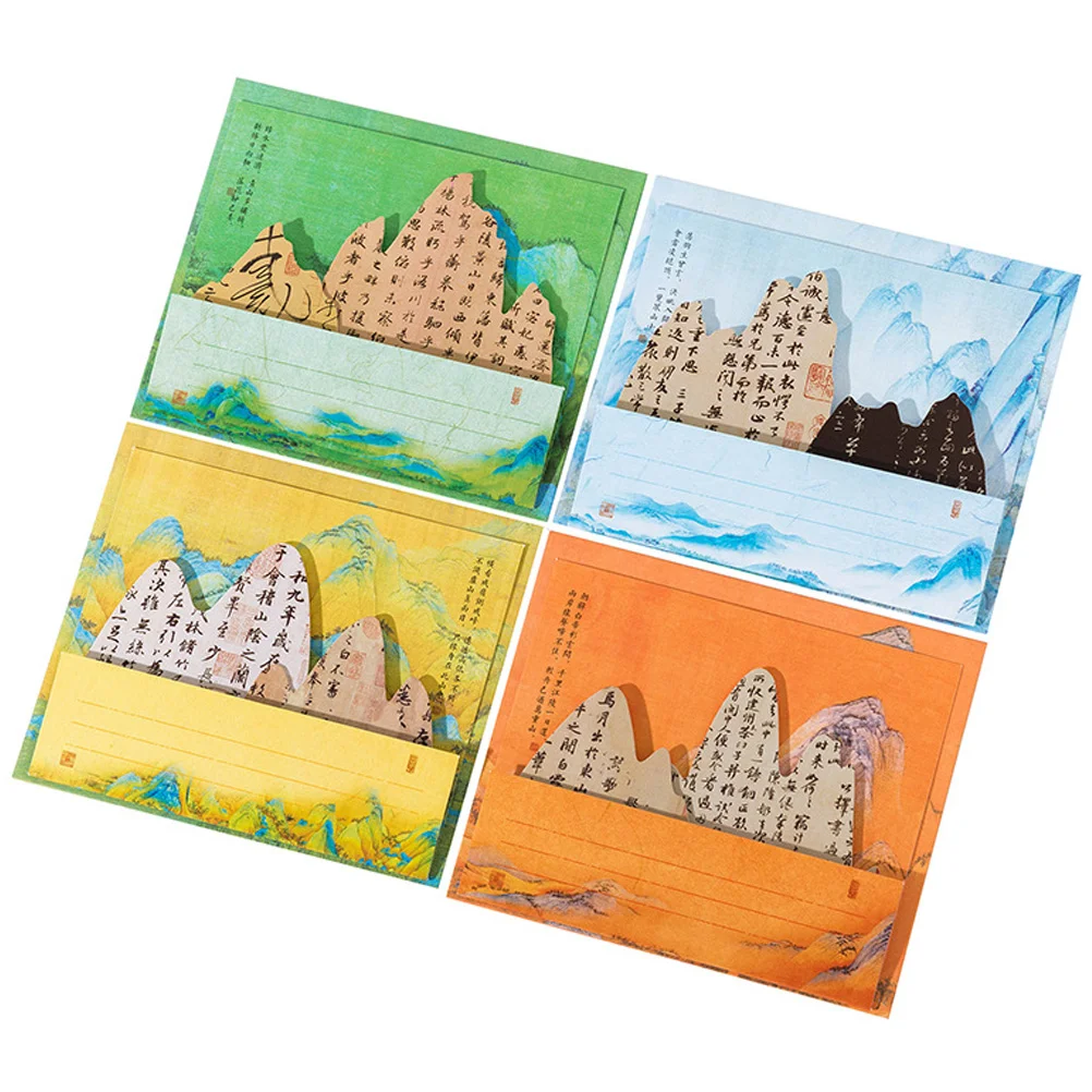 

Chinese Blessing Greeting Invitation Theme Message Party Foldable Landscape Postcard Paper Sticker Seal Envelope Scenery Get
