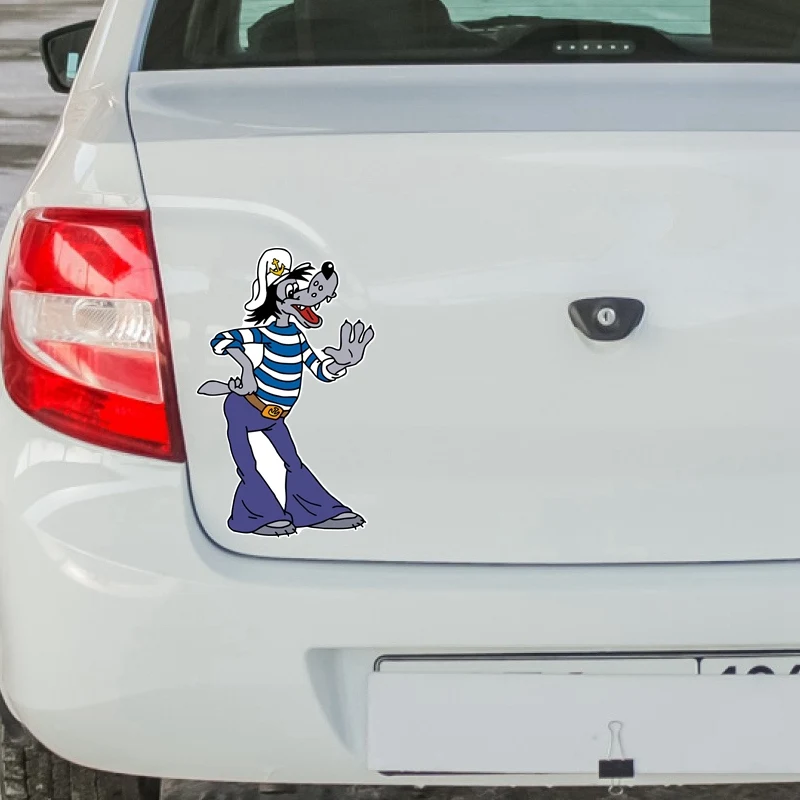 

Tri Mishki WCS784 11*17,8 см Русские анимации, серый как мех волка; Автомобиля Стикеры цветные Переводные изображения мотоцикл Стикеры s