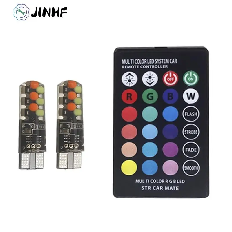 

2 шт., Автомобильные светодиодные лампы T10 COB RGB 6SMD