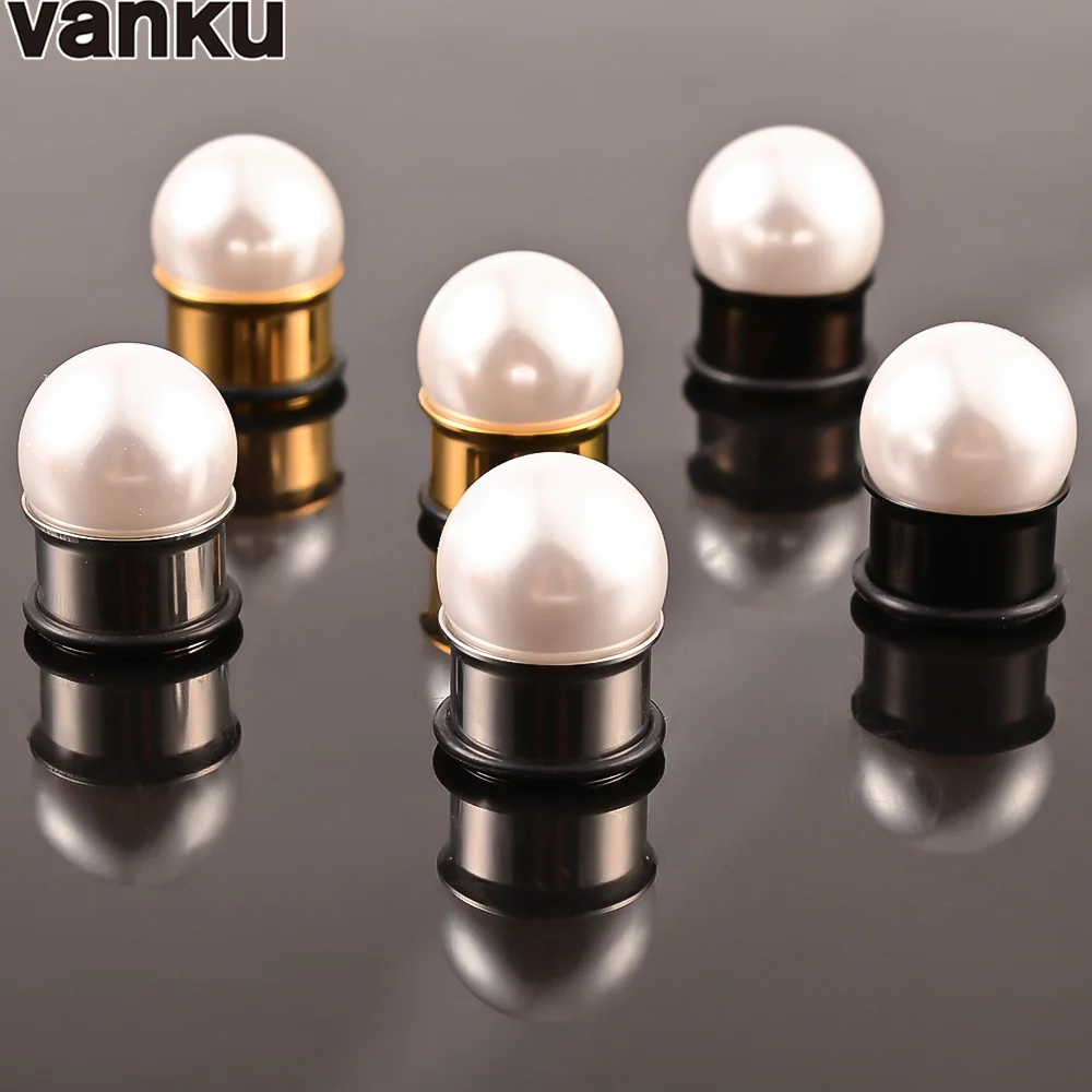 

Vanku 2pcs 6-16mm Stainless Steel Pearl Screw Flared Ear Tunnels Plugs Flesh Expander Stretcher Gauges Body Piercing Jewelry