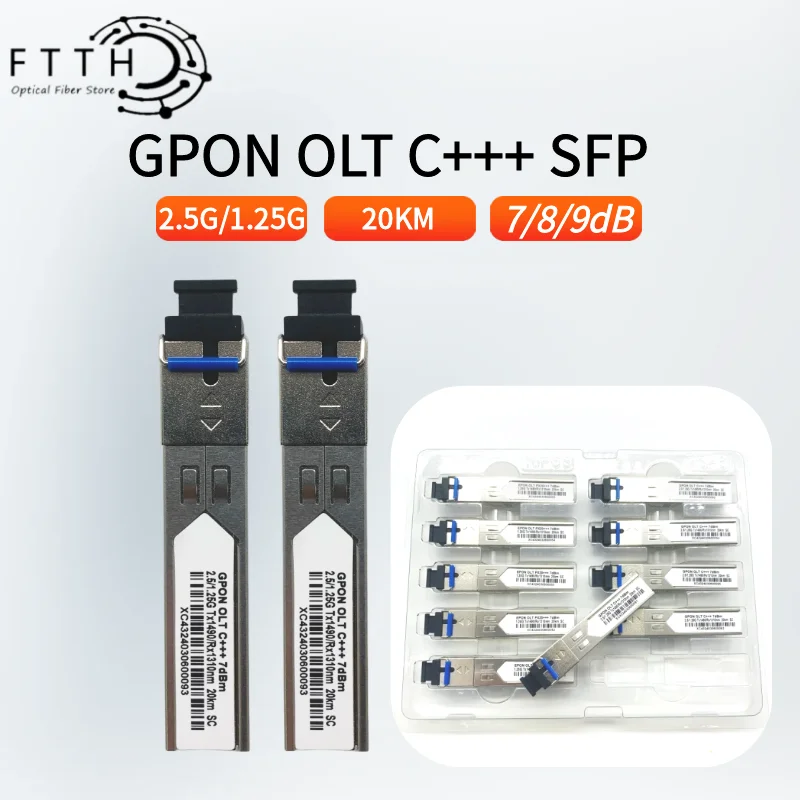 Модуль GPON OLT C+++ GBIC SFP 7 дБ/8 дБ/9 дБм T1490/R1310 нм 2 5G/1 25G приемопередатчика