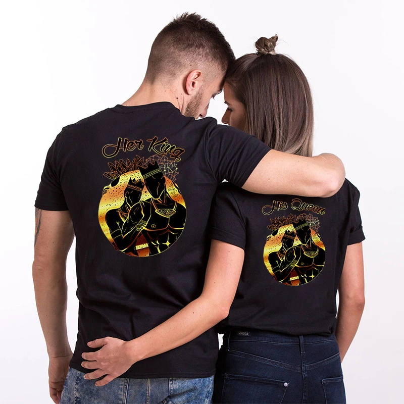 

King and Queen of The Stars T-Shirts for Couples Shirt Couples Shirts Black T Shirts Matching T-shirts Men Women Summer T Shirt