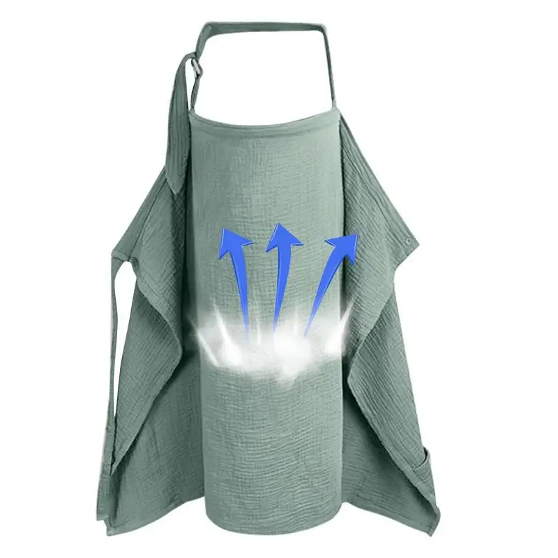 

Nursing Apron For Breastfeeding Breathable Soft Muslin Cotton Feeding Supplies Multi-Use Car Seat Stroller Cover Adjustable