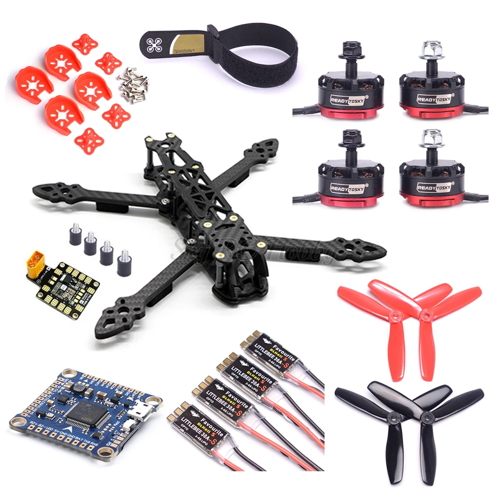 Mark4 5Inch 225mm Frame Kit F4 V2 PRO / F4 V3S Plus Flight Controller RS2205 2300KV Motor Littebee 30A BLHeli_S ESC For FPV RC