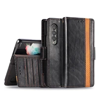 z fold 3 leather phone case for samsung galaxy z fold 3 5g wallet kickstand card slot holder cover for samsung z fold 3 cases