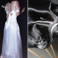 shiny translucent tulle fabric black white diy patchwork veil various skirts gown wedding dress designer fabric