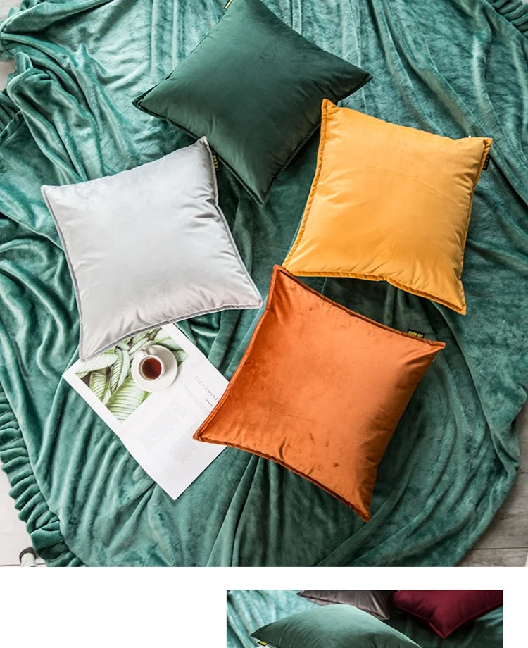 

JMT Solid color velvet pillow velvet