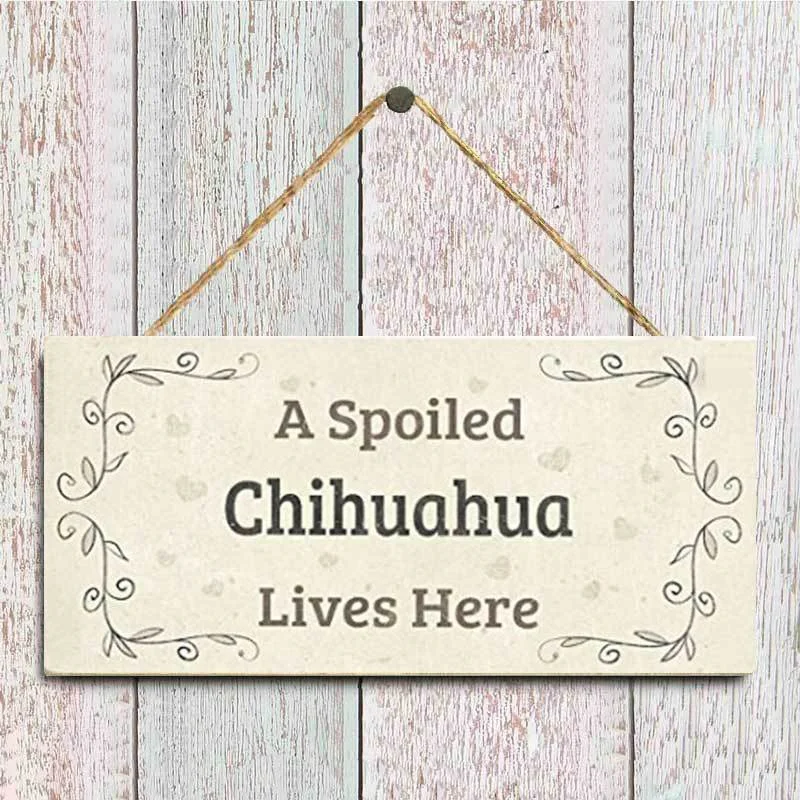 Деревянное украшение для дома испорченный Чихуахуа |