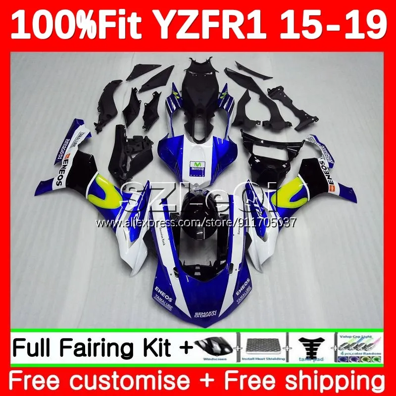 

Синий Инжекционный корпус Movistar для YAMAHA YZF R1 R 1 YZF1000 YZF-R1 YZFR1 15 16 17 18 19 2015 2016 2017 2018 2019 обтекатель 135LQ.3