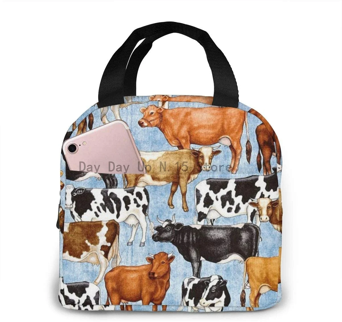 

Переносная сумка-тоут для ланча с животными из фермы, изолированный охладитель, Термосумка многоразового использования, Ланч-бокс, сумка