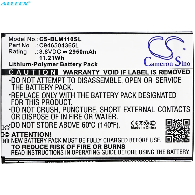 

Аккумулятор Cameron Sino 2950 мАч C946504365L для BLU L0110EE,L0110UU,Life Max