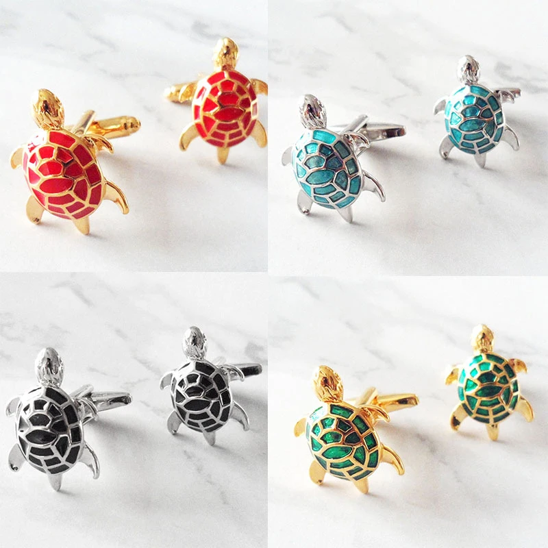

Turtle Cufflinks French Men's Daily Casual Business Shirt Cuff Buttons High Quality Personality Animal Enamel Cuff Links