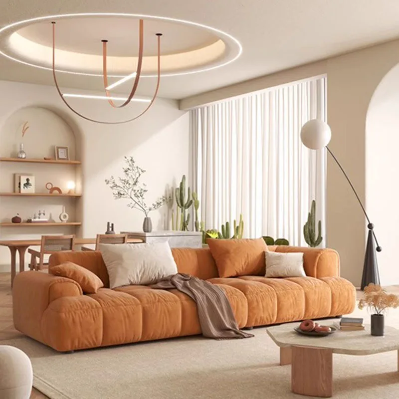 Кремово-белые диваны для гостиной столики макияжа мягкий бархатный пол