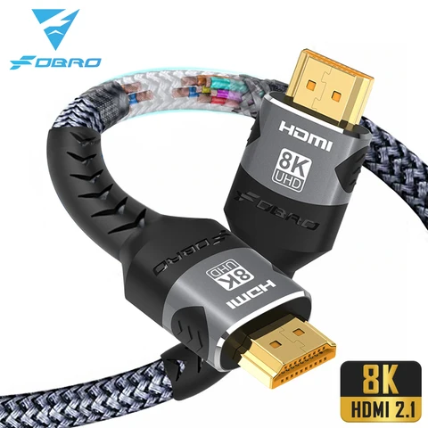 8K HDMI-совместимый кабель 4K @ 120 Гц 8K @ 60 Гц HDMI 2,1 кабель 48 Гбит/с адаптер для RTX 3080 eARC HDR видеокабель для ПК ноутбука ТВ приставки PS5