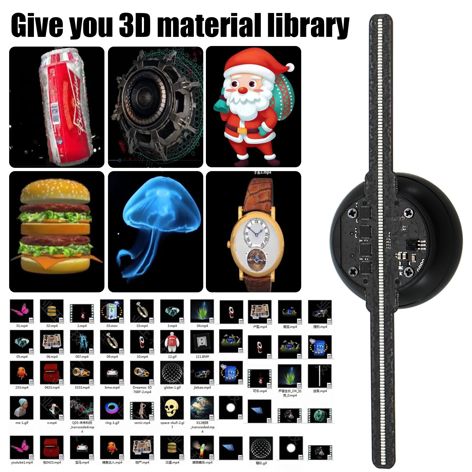 3D голографический вентилятор 14 см/128 дюйма 0603 проектор Голографический HD