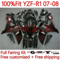 oem body for yamaha yzf 1000 yzf r1 yzf r1 1000 c yzf1000 yzfr1 2007 2008 r 1 1000cc 07 08 injection fairing 4no 16 red flames