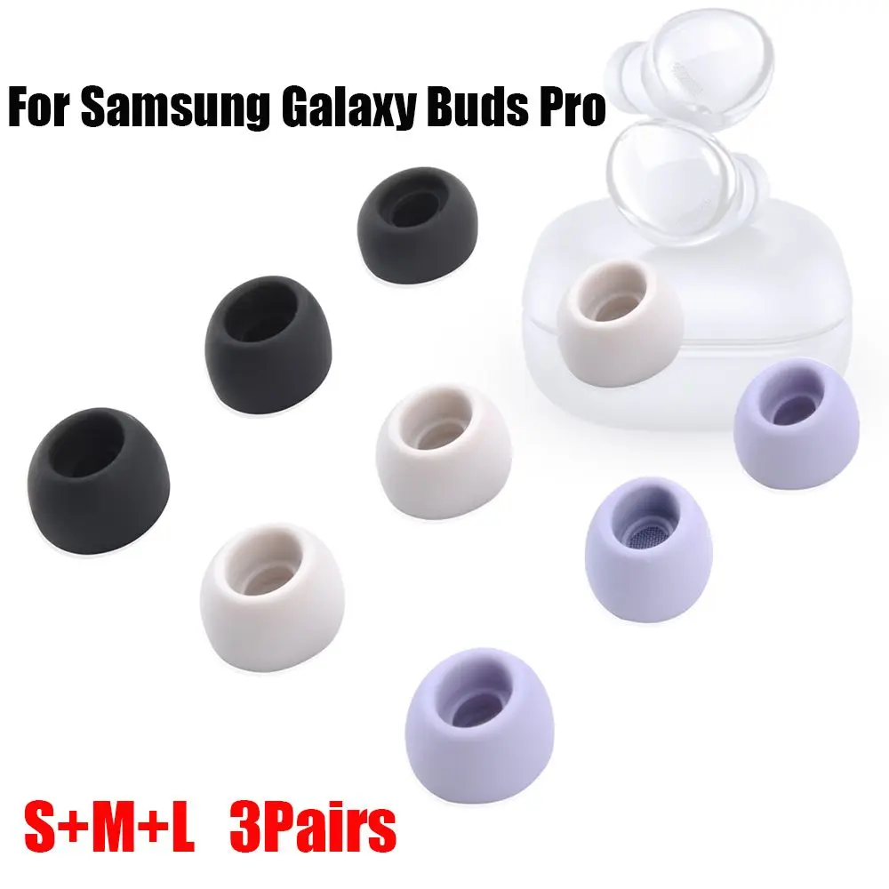 

3Pairs Silicone Ear Tips for Samsung Galaxy Buds Pro Replacement Eartips Anti-drop Earbuds Earplug Ear Cap Earphone Accessories
