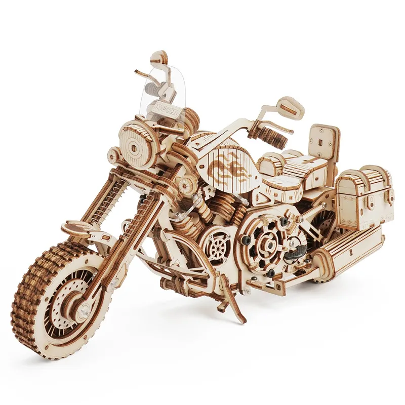 

City Wooden Motorcycle Model Building Blocks Kids Assembly Motorbike Vehicle Toys DIY Speed Racing Car Kids Christmas Gifts