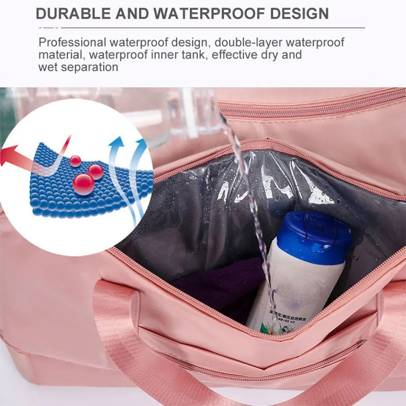 Outdoor Travel Gym Bag Waterproof Sports Fitness Women's Handbag Yoga Training Swimming Dry Wet Separation Shoulder Bags XA871D