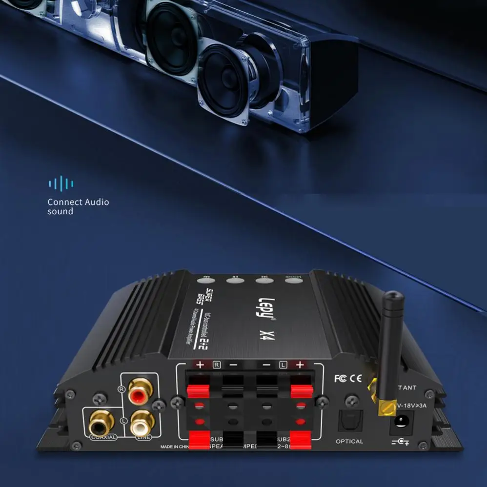 Мини аудио Bluetooth 4-канальный звуковой мощный стерео усилитель HiFi Цифровой для