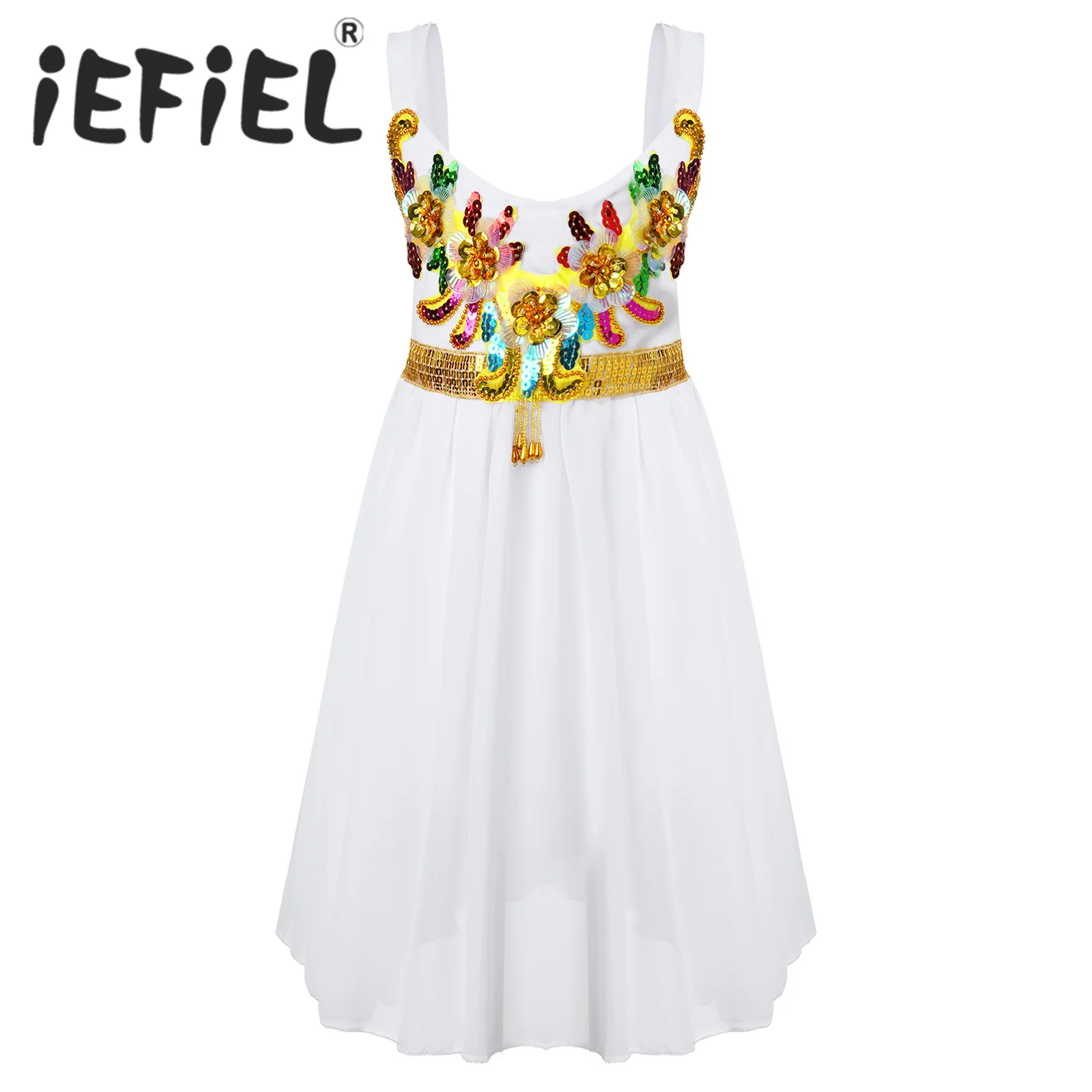 Детское блестящее платье с блестками для девочек