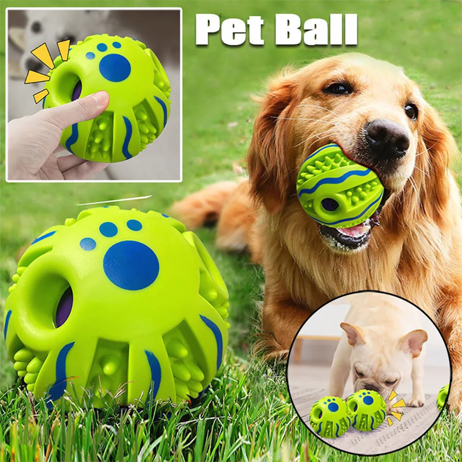 Dog Chew Ball Toy Interactive Play Game Sound Pet Ball For Small Medium Large Big Dog Training Teeth Clean Bite Resistant Toy hot selling pet dog training toy ball indestructible solid rubber ball chew play bite interaction funning toy for pet dog