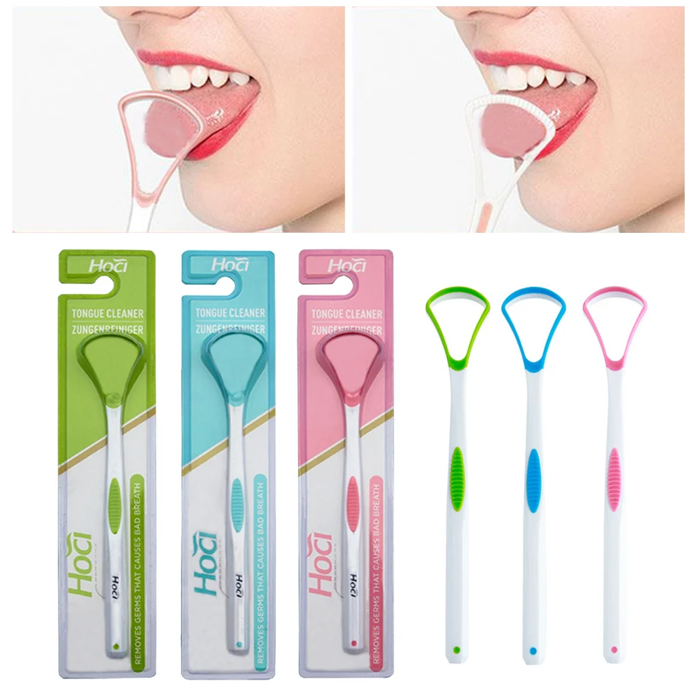 

HOT 1pcs Tongue Scraper Soft Silicone Tongue Surface Cleaner Non-slip Curved Handle Brushes Fresher Breath Oral Cleaning Tools