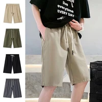 streetwear pants men japanese style cotton running sport shorts for men casual summer elastic waist solid cargo shorts clothing
