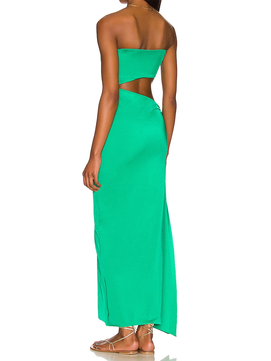 Женское платье без рукавов с открытыми плечами и открытой спиной - купить по