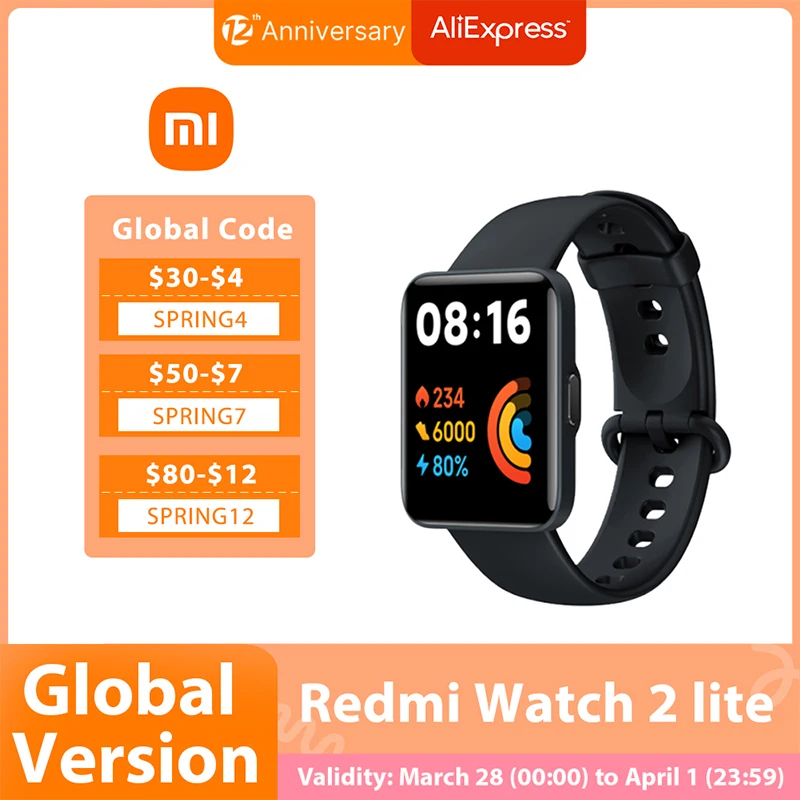 Xiaomi-reloj inteligente Redmi 2 lite versión Global, pulsera deportiva con...