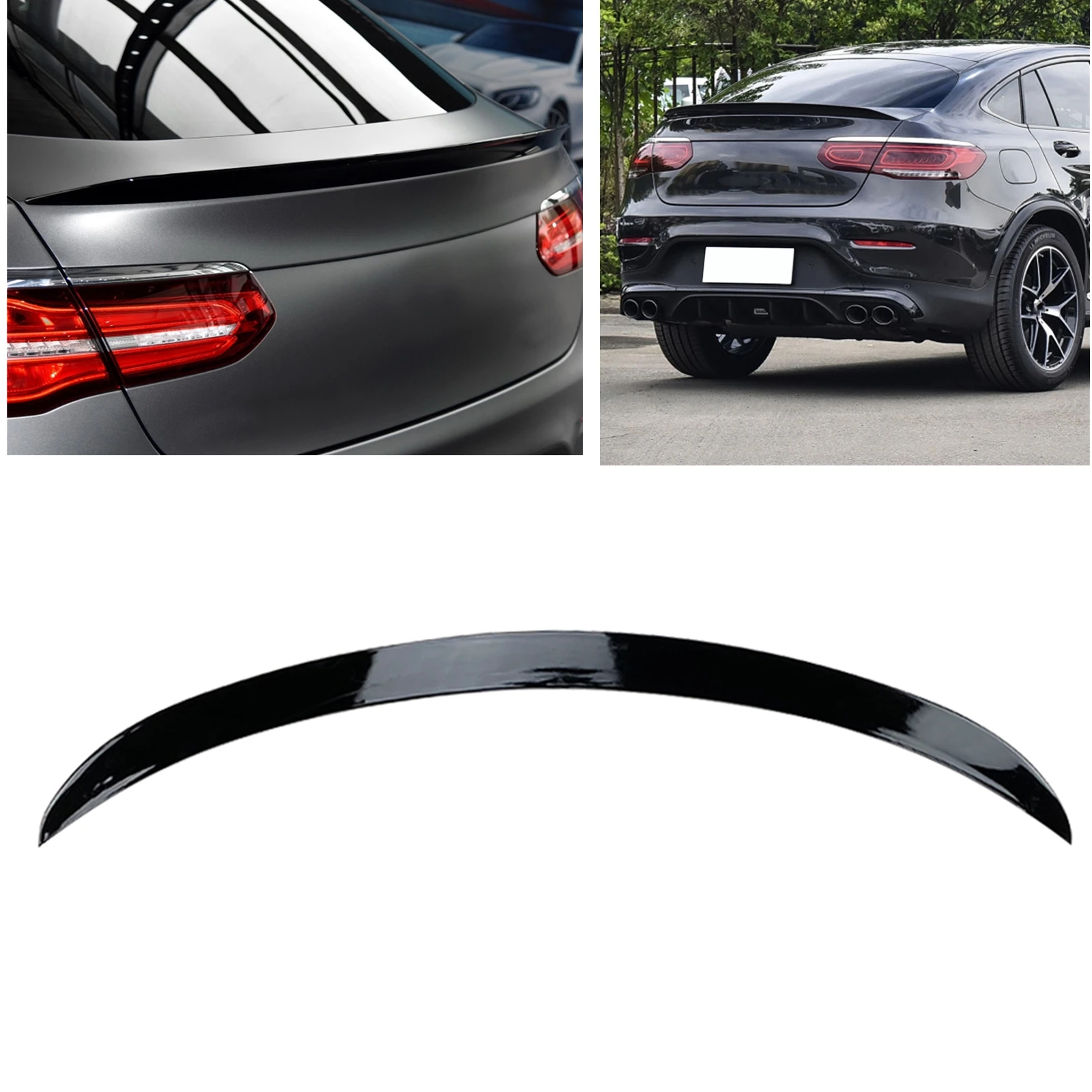 

Car Rear Trunk Spoiler Lip Upper Wing Trim Splitter For Mercedes Benz GLC Coupe C253 GLC260 300 AMG 2016-2023