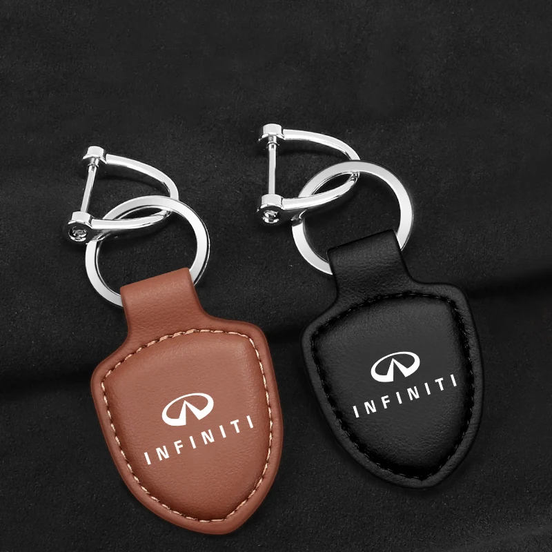 

Alloy Leather Car Logo Keychain Car Emblem Keyring For Gift For Infiniti EX FX Q50 Q60 Q70 QX55 G25 G37 JX35 QX50 QX60 QX80 FX35