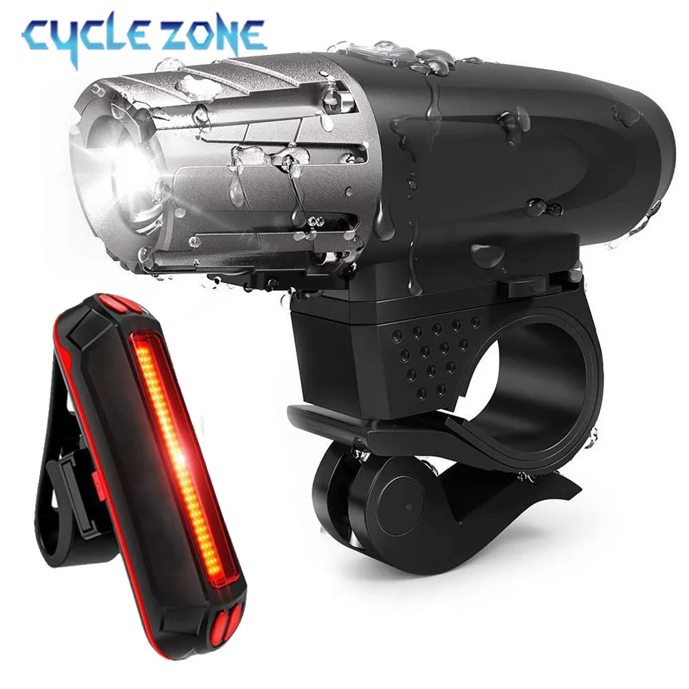

Bike Light Front Bike Flashlight Waterproof USB Charging LED Bike Lamp with Warning Rear Cycling Mtb Bicycle Light